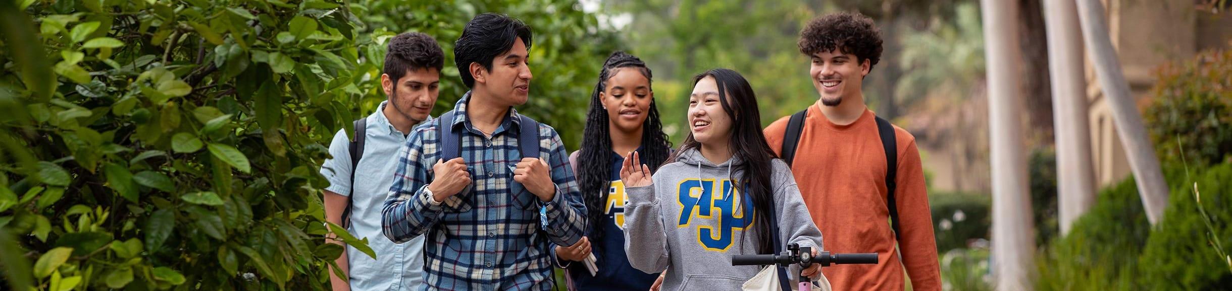 UCR students walking through campus